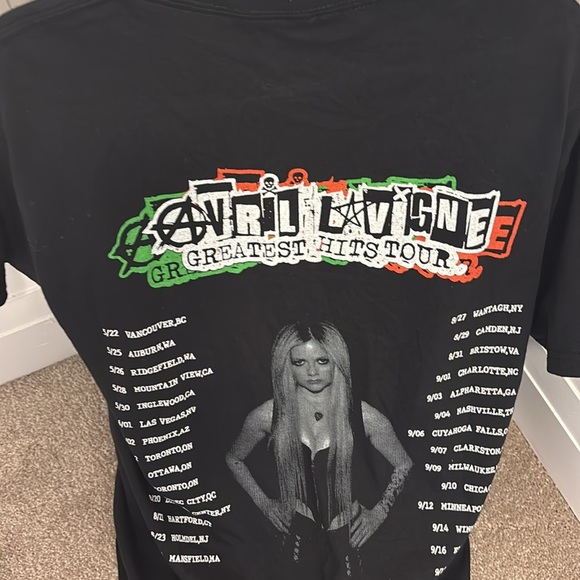 Vintage Avril Lavigne Band Shirt Greatest Hits Tour Tee Medium Rock Tee - Picture 6 of 15